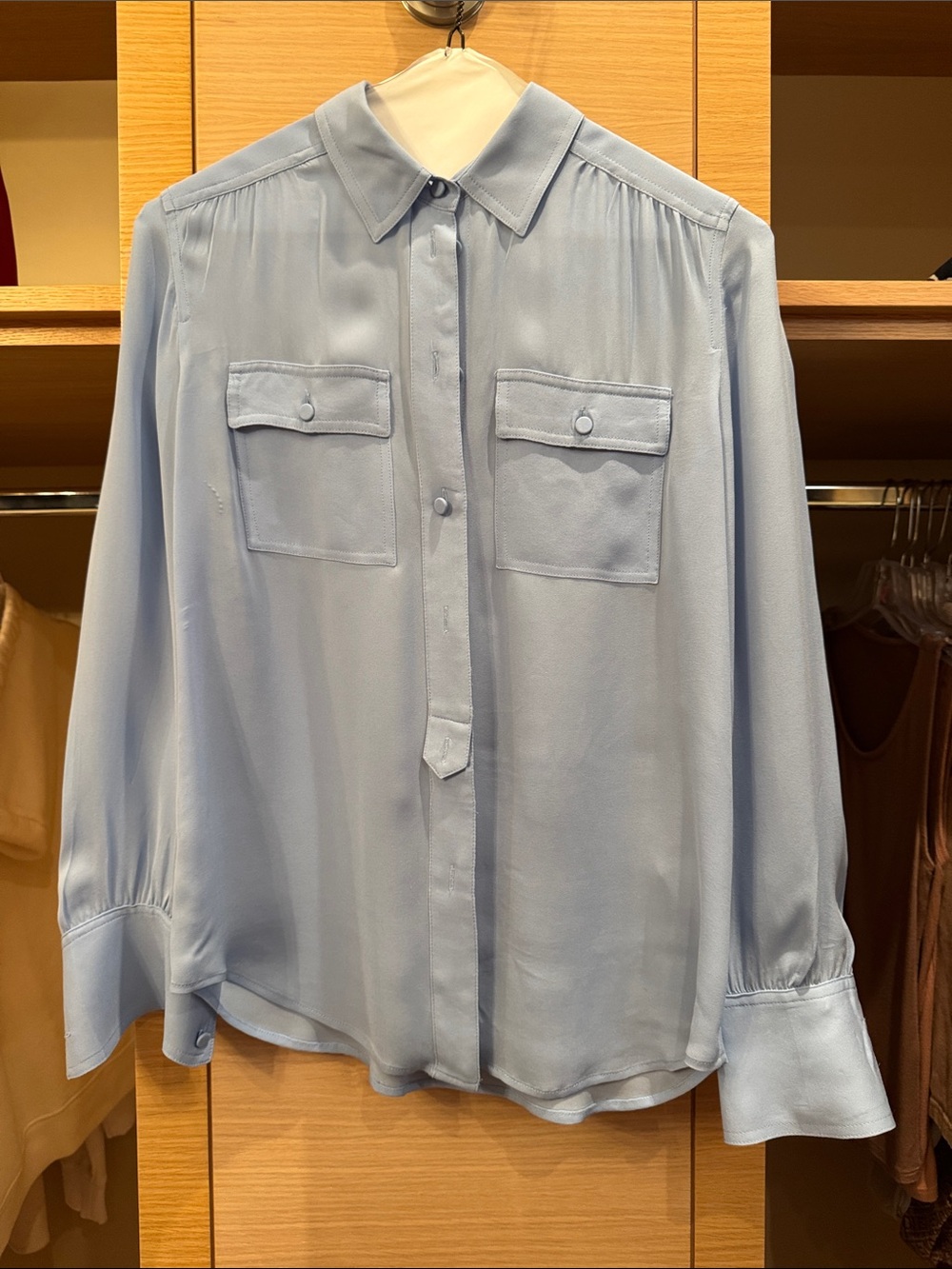 J. Crew Light Blue Button-Up Blouse